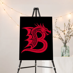 Dragon Styled Letter B, Dragon Alphabet, Monogram Foam Board