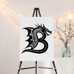 Dragon Styled Letter B, Dragon Alphabet, Monogram Foam Board
