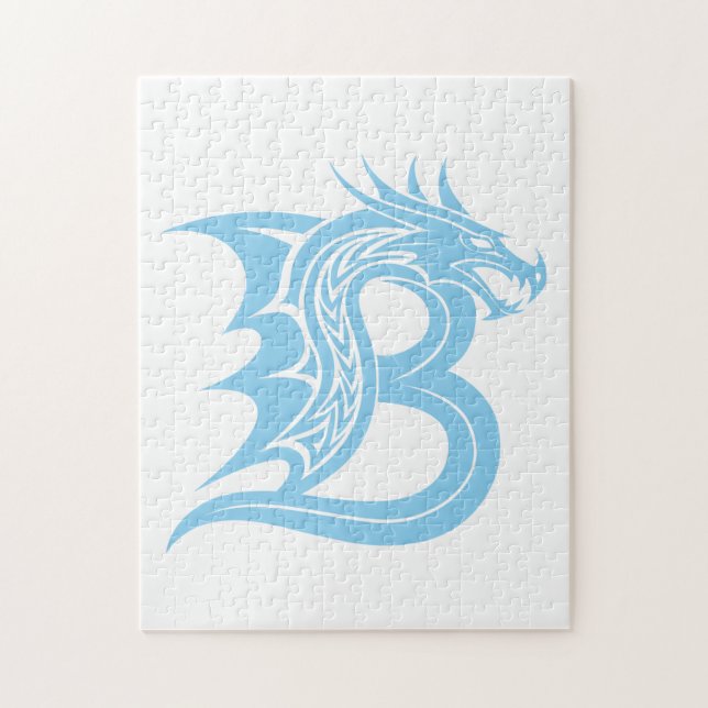 Dragon Styled Letter B, Dragon Alphabet, Monogram Jigsaw Puzzle (Vertical)