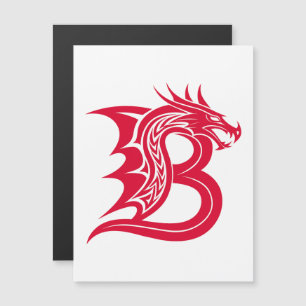 Dragon Styled Letter B, Dragon Alphabet, Monogram Magnetic Invitation