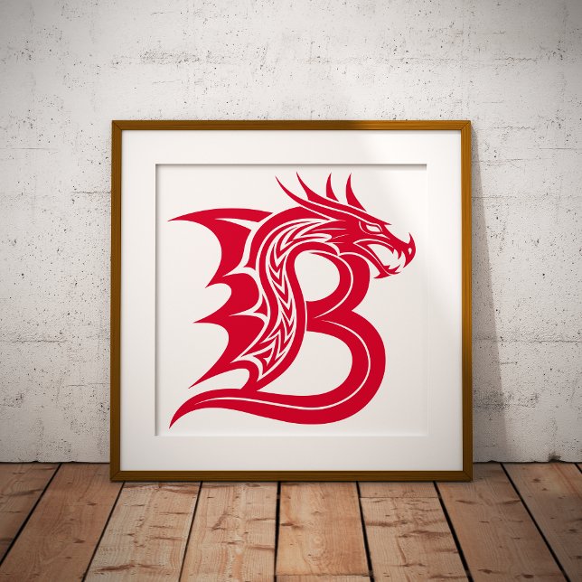 Dragon Styled Letter B, Dragon Alphabet, Monogram Poster (Creator Uploaded)