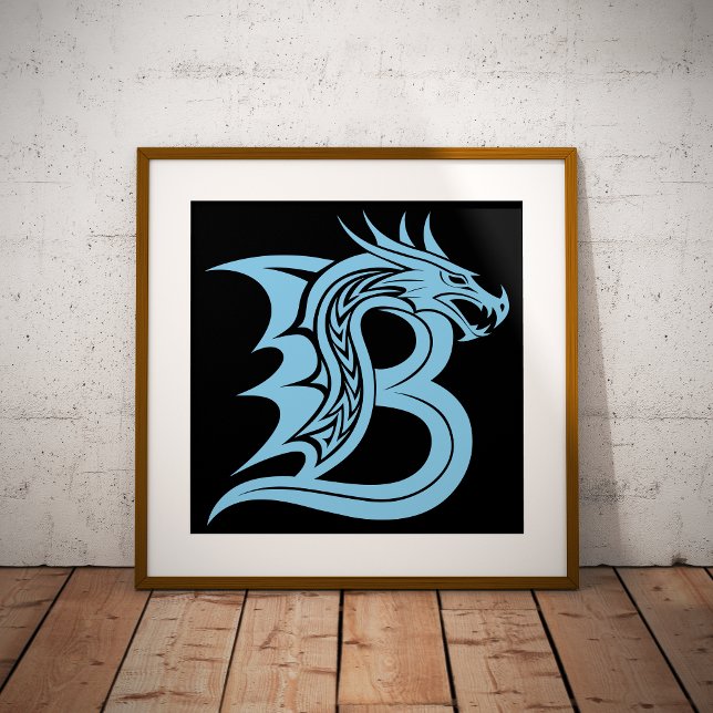 Dragon Styled Letter B, Dragon Alphabet, Monogram Poster (Creator Uploaded)