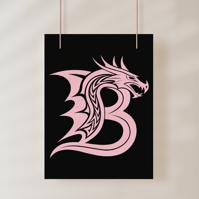 Dragon Styled Letter B, Dragon Alphabet, Monogram Poster (Creator Uploaded)