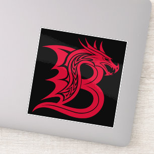 Dragon Styled Letter B, Dragon Alphabet, Monogram Sticker
