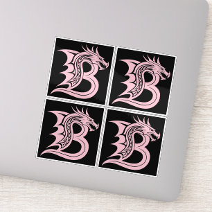 Dragon Styled Letter B, Dragon Alphabet, Monogram Sticker
