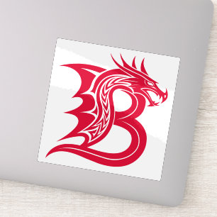 Dragon Styled Letter B, Dragon Alphabet, Monogram Sticker