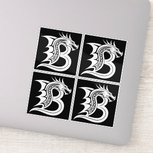 Dragon Styled Letter B, Dragon Alphabet, Monogram Sticker