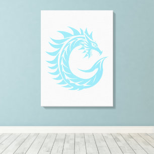 Dragon Styled Letter C, Dragon Alphabet, Monogram Canvas Print