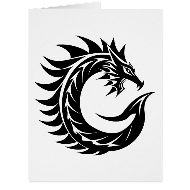 Dragon Styled Letter C, Dragon Alphabet, Monogram Cards (Front)