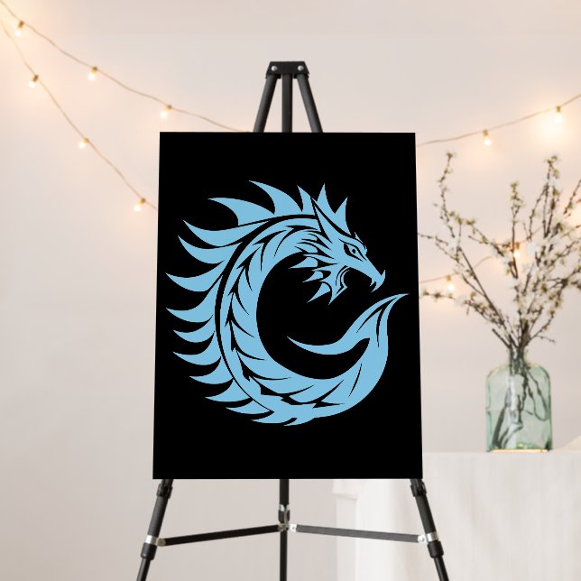 Dragon Styled Letter C, Dragon Alphabet, Monogram Foam Board (In Situ (Stand))