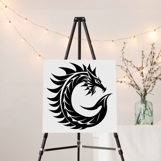 Dragon Styled Letter C, Dragon Alphabet, Monogram Foam Board (In Situ (Stand))