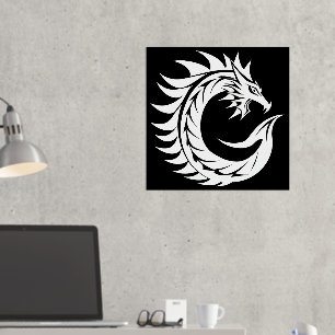 Dragon Styled Letter C, Dragon Alphabet, Monogram Foil Prints