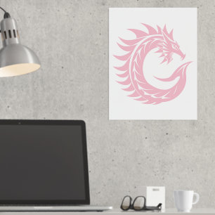 Dragon Styled Letter C, Dragon Alphabet, Monogram Foil Prints