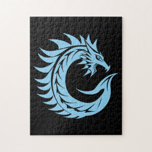 Dragon Styled Letter C, Dragon Alphabet, Monogram Jigsaw Puzzle