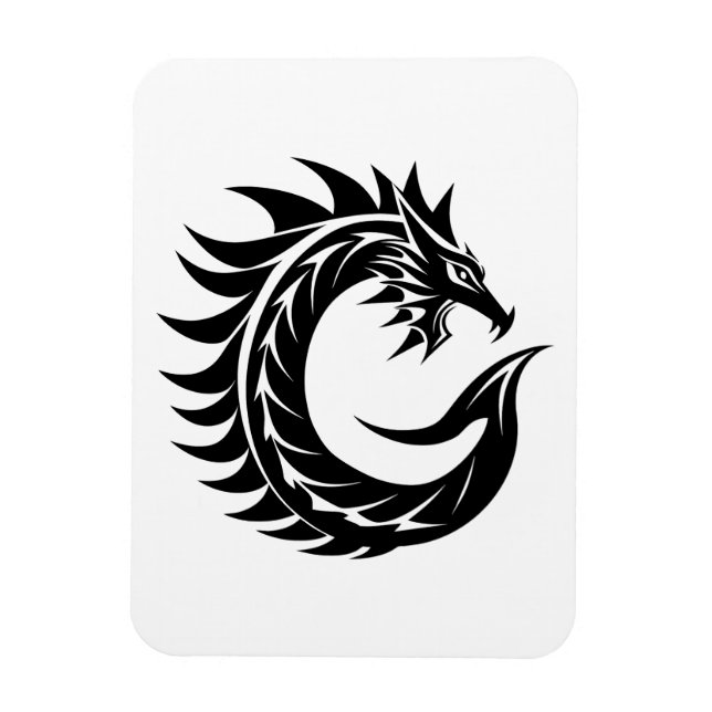 Dragon Styled Letter C, Dragon Alphabet, Monogram Magnet (Vertical)