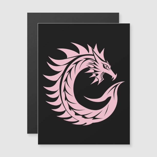 Dragon Styled Letter C, Dragon Alphabet, Monogram Magnetic Invitation (Front/Back)