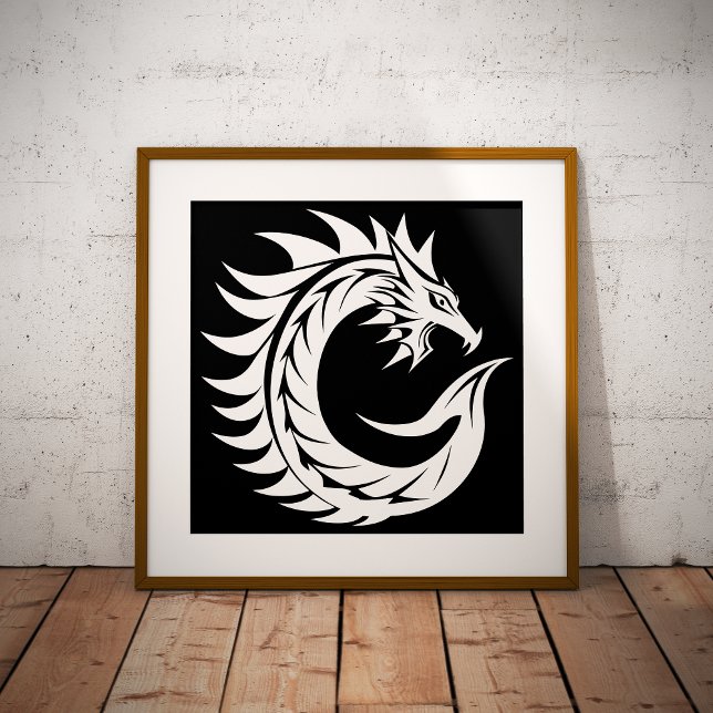 Dragon Styled Letter C, Dragon Alphabet, Monogram Photo Print (Creator Uploaded)