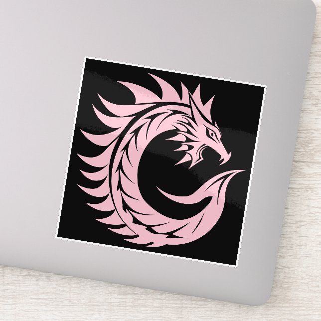 Dragon Styled Letter C, Dragon Alphabet, Monogram Sticker (Detail)