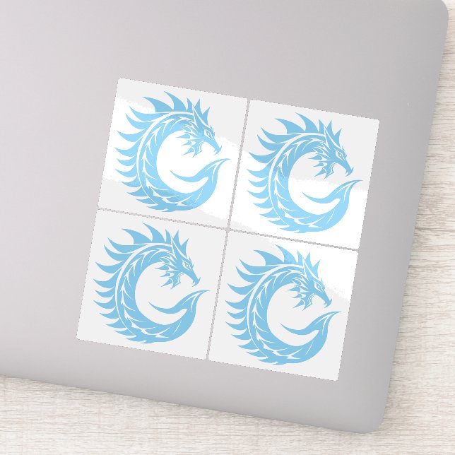 Dragon Styled Letter C, Dragon Alphabet, Monogram Sticker (Detail)