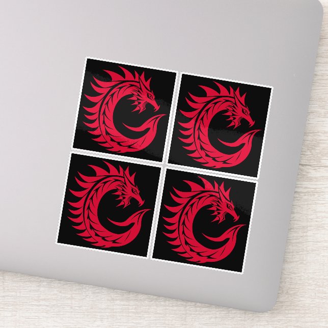 Dragon Styled Letter C, Dragon Alphabet, Monogram Sticker (Detail)