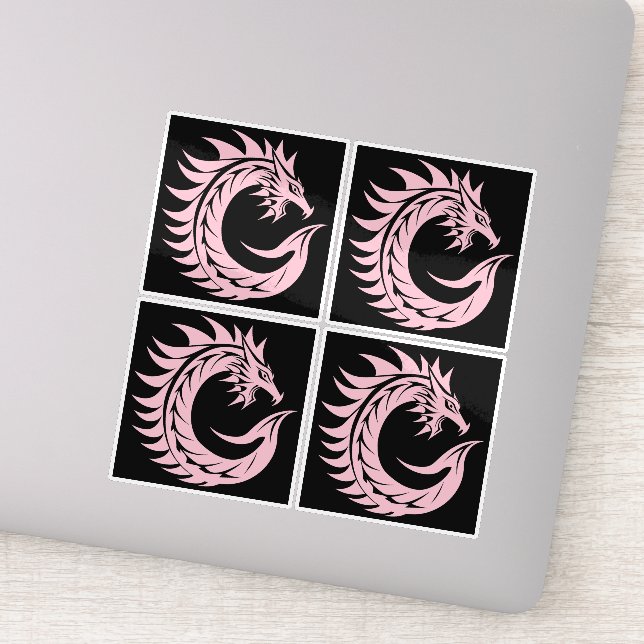 Dragon Styled Letter C, Dragon Alphabet, Monogram Sticker (Detail)