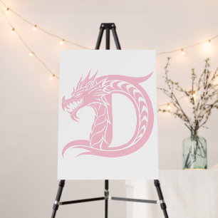 Dragon Styled Letter D, Dragon Alphabet, Monogram Foam Board