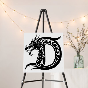 Dragon Styled Letter D, Dragon Alphabet, Monogram Foam Board