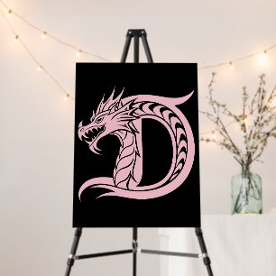 Dragon Styled Letter D, Dragon Alphabet, Monogram Foam Board