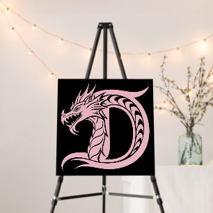 Dragon Styled Letter D, Dragon Alphabet, Monogram Foam Board