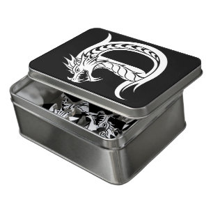 Dragon Styled Letter D, Dragon Alphabet, Monogram Jigsaw Puzzle