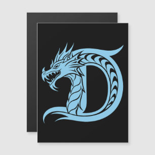 Dragon Styled Letter D, Dragon Alphabet, Monogram Magnetic Invitation