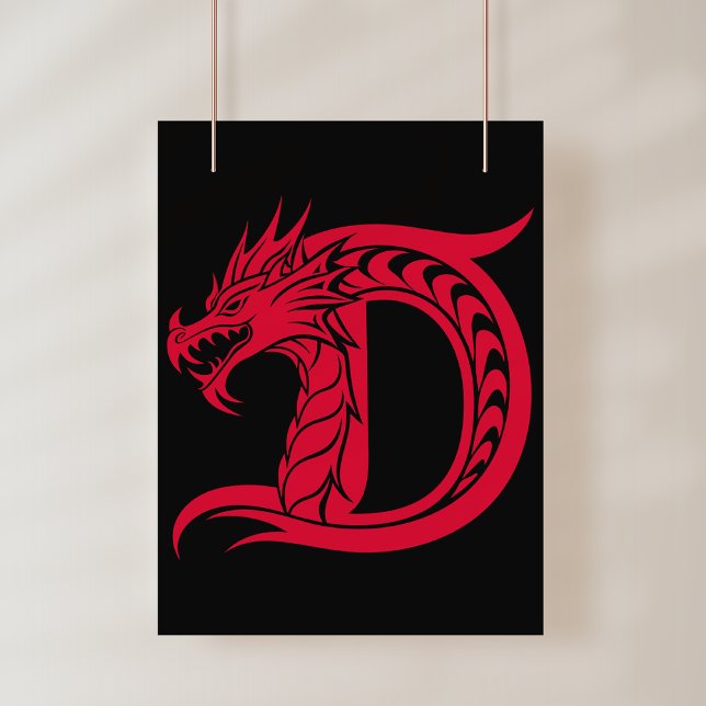 Dragon Styled Letter D, Dragon Alphabet, Monogram Photo Print (Creator Uploaded)