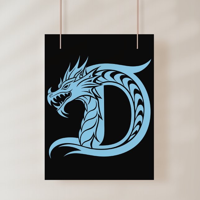 Dragon Styled Letter D, Dragon Alphabet, Monogram Poster (Creator Uploaded)