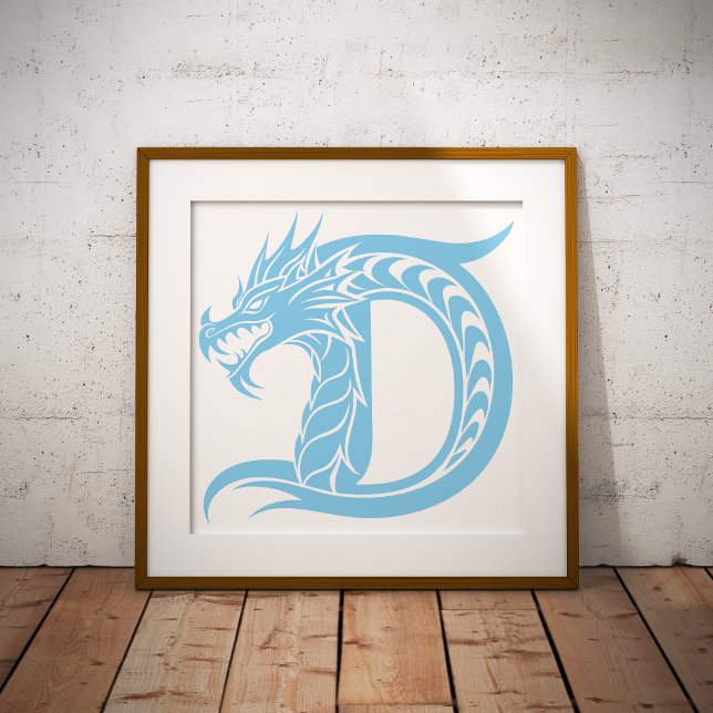 Dragon Styled Letter D, Dragon Alphabet, Monogram Poster (Creator Uploaded)