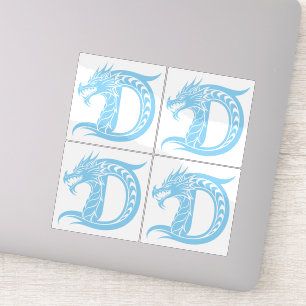 Dragon Styled Letter D, Dragon Alphabet, Monogram Sticker