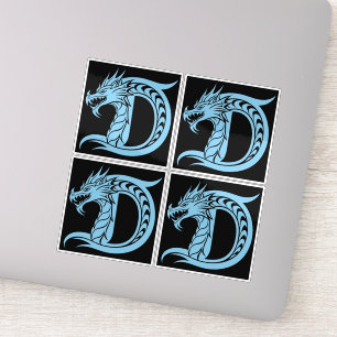 Dragon Styled Letter D, Dragon Alphabet, Monogram Sticker
