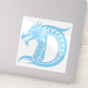 Dragon Styled Letter D, Dragon Alphabet, Monogram Sticker