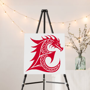 Dragon Styled Letter E, Dragon Alphabet, Monogram Foam Board