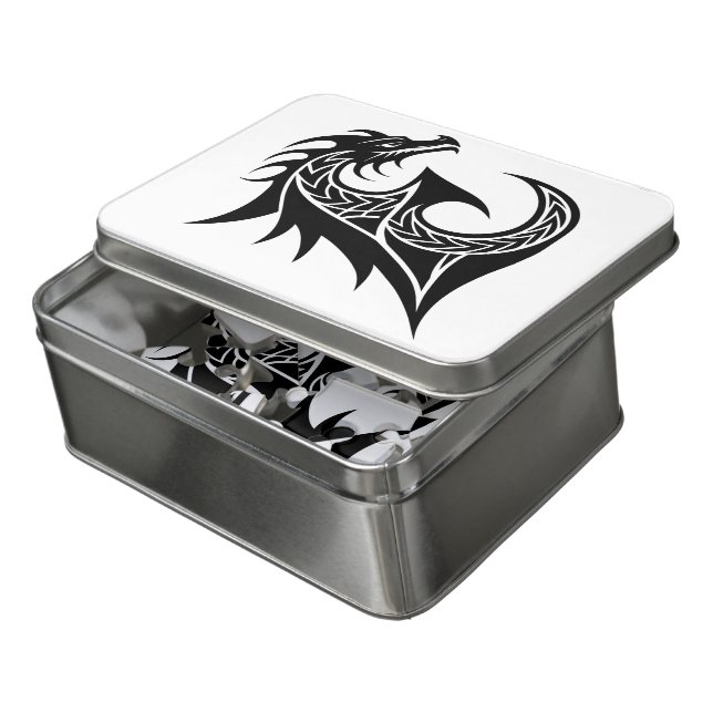 Dragon Styled Letter E, Dragon Alphabet, Monogram Jigsaw Puzzle (Lid Open)