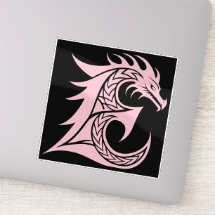 Dragon Styled Letter E, Dragon Alphabet, Monogram Sticker