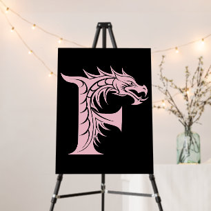 Dragon Styled Letter F, Dragon Alphabet, Monogram Foam Board