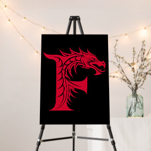 Dragon Styled Letter F, Dragon Alphabet, Monogram Foam Board