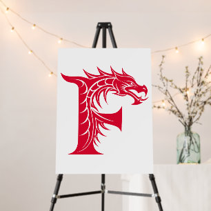 Dragon Styled Letter F, Dragon Alphabet, Monogram Foam Board