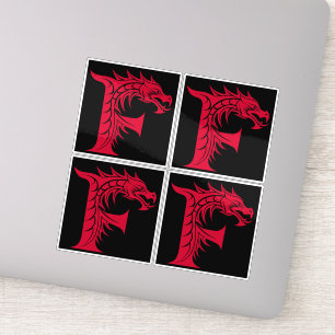 Dragon Styled Letter F, Dragon Alphabet, Monogram Sticker