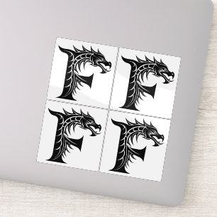Dragon Styled Letter F, Dragon Alphabet, Monogram Sticker