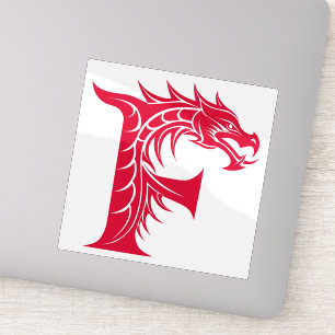 Dragon Styled Letter F, Dragon Alphabet, Monogram Sticker