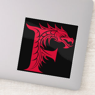 Dragon Styled Letter F, Dragon Alphabet, Monogram Sticker