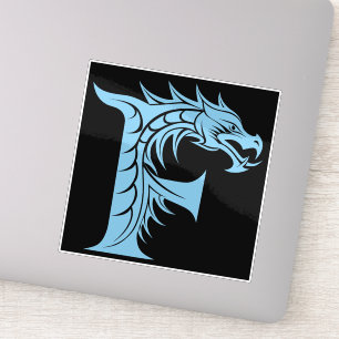 Dragon Styled Letter F, Dragon Alphabet, Monogram Sticker
