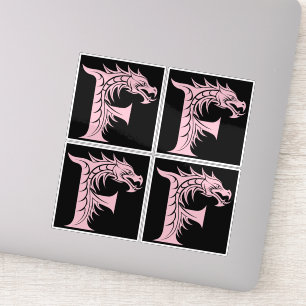 Dragon Styled Letter F, Dragon Alphabet, Monogram Sticker