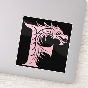 Dragon Styled Letter F, Dragon Alphabet, Monogram Sticker